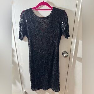 Black sequins holiday / cocktail dress size Large